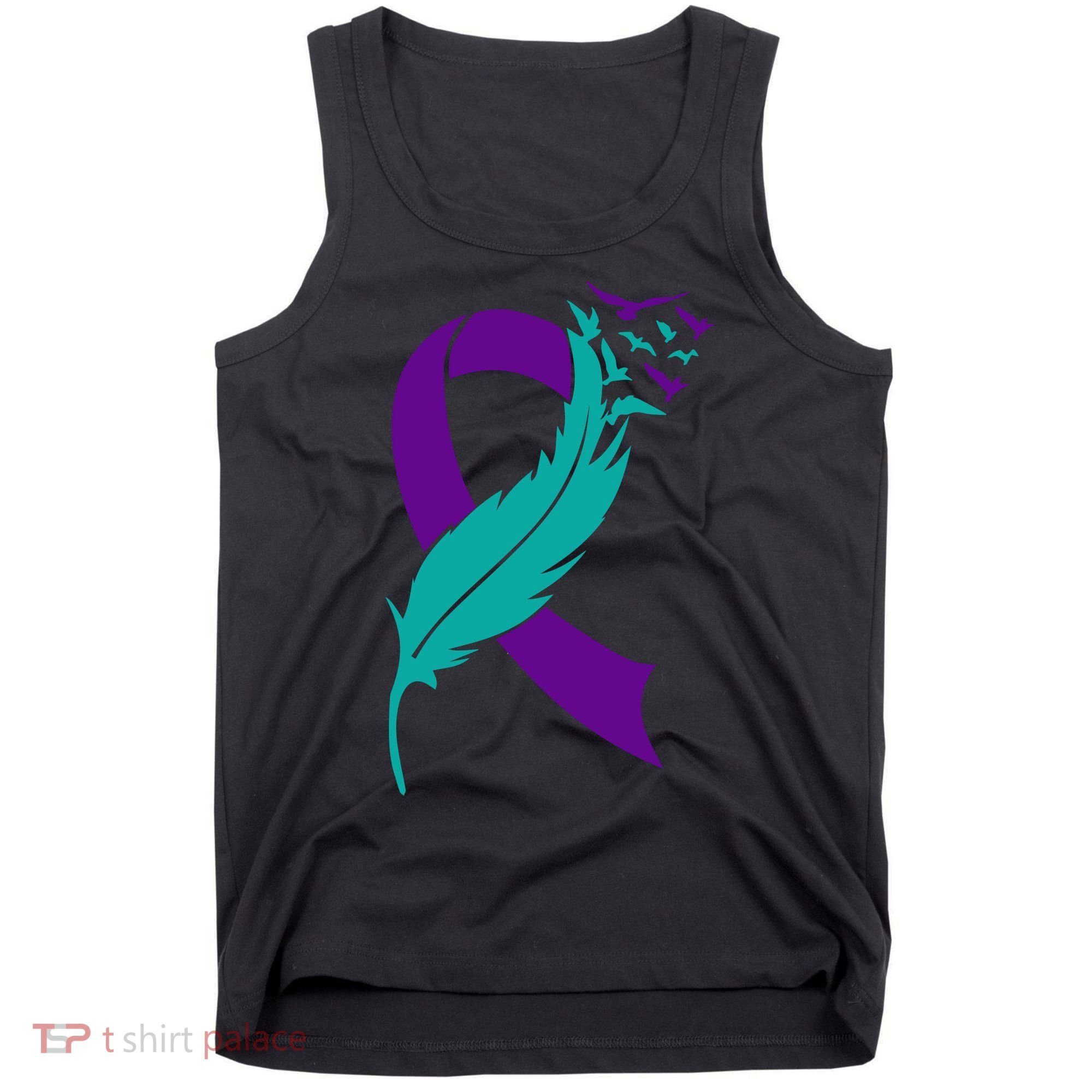 Feather Ribbon Suicide Prevention Awareness Tank Top