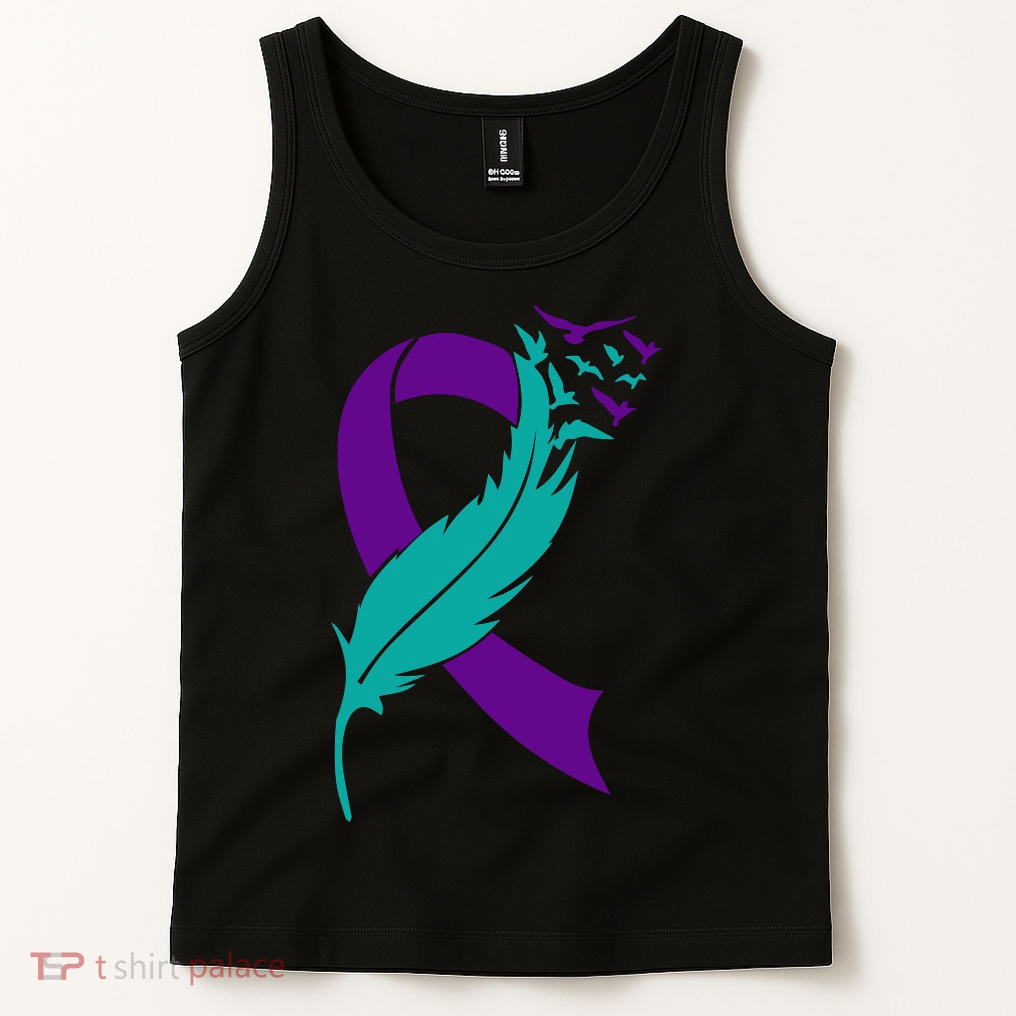 Feather Ribbon Suicide Prevention Awareness Tank Top