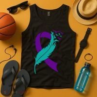 Feather Ribbon Suicide Prevention Awareness Tank Top thumb 4