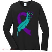 Feather Ribbon Suicide Prevention Awareness Women's Long Sleeve Shirt thumb 0
