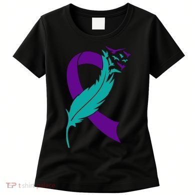 Feather Ribbon Suicide Prevention Awareness Women's T-Shirt