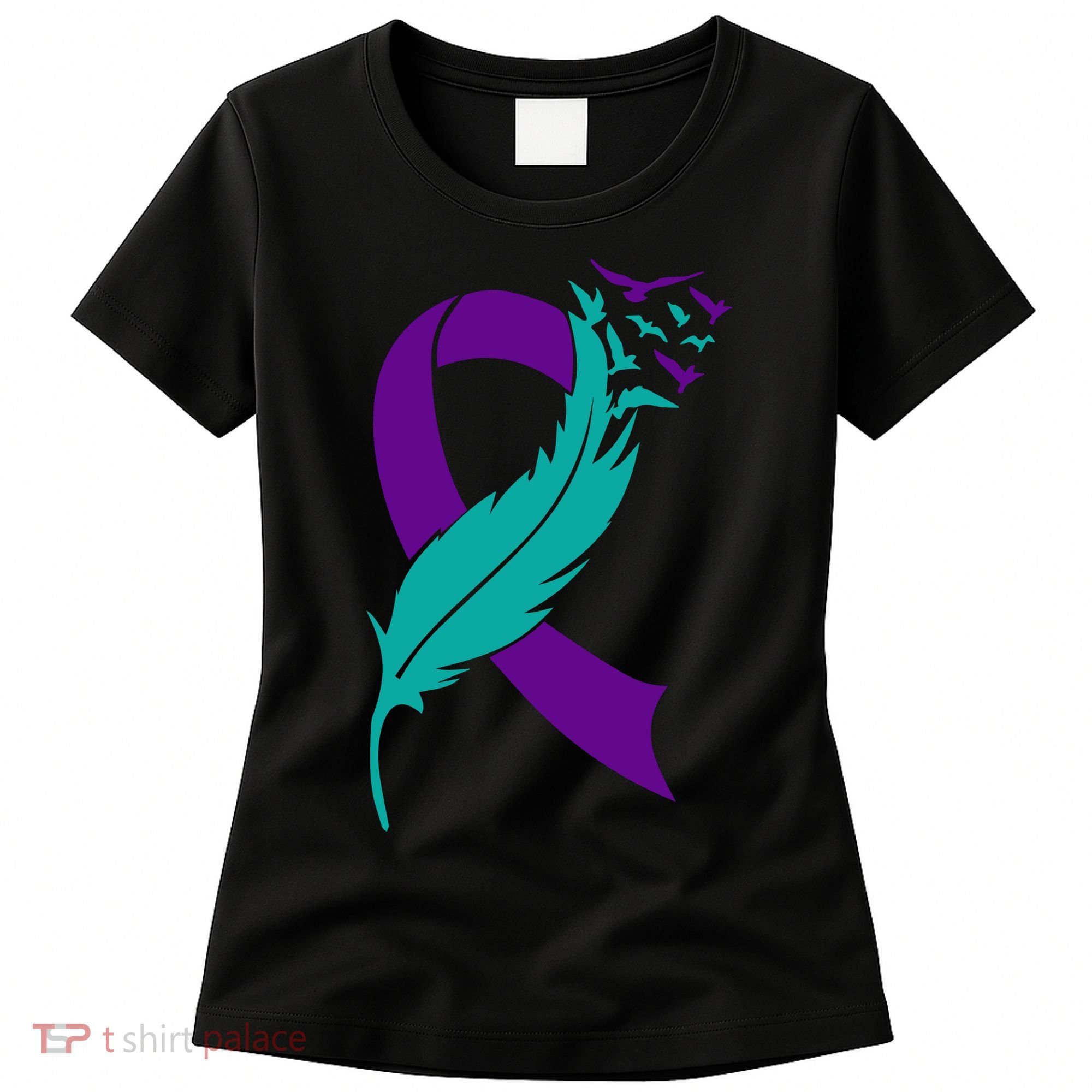 Feather Ribbon Suicide Prevention Awareness Women's T-Shirt