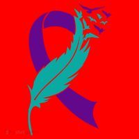 Feather Ribbon Suicide Prevention Awareness Santa Hat thumb 1