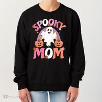 Family Retro Spooky Mom Groovy Retro Halloween Ghost Costume Gift Women's Sweatshirt thumb 0