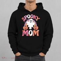 Family Retro Spooky Mom Groovy Retro Halloween Ghost Costume Gift Hoodie thumb 0