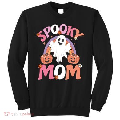 Family Retro Spooky Mom Groovy Retro Halloween Ghost Costume Gift Sweatshirt