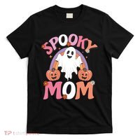 Family Retro Spooky Mom Groovy Retro Halloween Ghost Costume Gift T-Shirt thumb 0