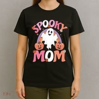 Family Retro Spooky Mom Groovy Retro Halloween Ghost Costume Gift T-Shirt thumb 4