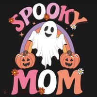 Family Retro Spooky Mom Groovy Retro Halloween Ghost Costume Gift T-Shirt thumb 7