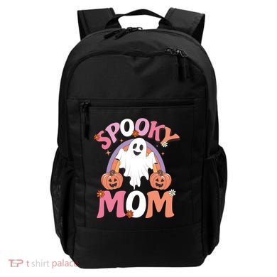 Family Retro Spooky Mom Groovy Retro Halloween Ghost Costume Gift Backpack