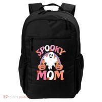Family Retro Spooky Mom Groovy Retro Halloween Ghost Costume Gift Backpack thumb 0