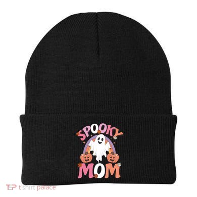 Family Retro Spooky Mom Groovy Retro Halloween Ghost Costume Gift Beanie