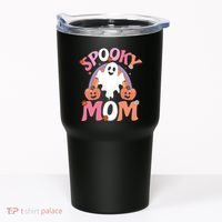 Family Retro Spooky Mom Groovy Retro Halloween Ghost Costume Gift Tumbler thumb 0