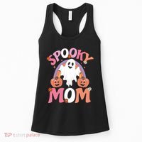 Family Retro Spooky Mom Groovy Retro Halloween Ghost Costume Gift Women's Tank Top thumb 0