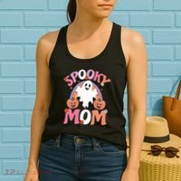 Family Retro Spooky Mom Groovy Retro Halloween Ghost Costume Gift Women's Tank Top thumb 2