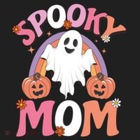Family Retro Spooky Mom Groovy Retro Halloween Ghost Costume Gift Hat thumb 2