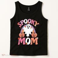 Family Retro Spooky Mom Groovy Retro Halloween Ghost Costume Gift Tank Top thumb 2