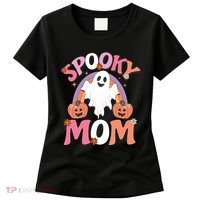 Family Retro Spooky Mom Groovy Retro Halloween Ghost Costume Gift Women's T-Shirt thumb 0
