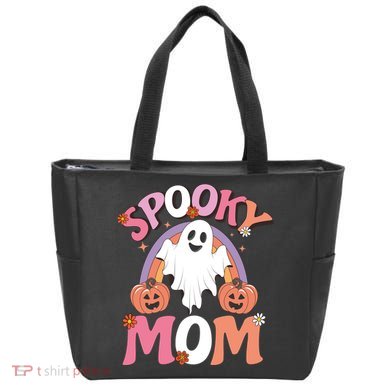 Family Retro Spooky Mom Groovy Retro Halloween Ghost Costume Gift Tote Bag
