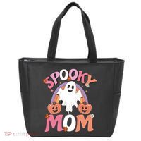 Family Retro Spooky Mom Groovy Retro Halloween Ghost Costume Gift Tote Bag thumb 0
