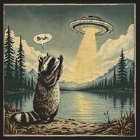 Funny Raccoon Sasquatch Alien UFO Monster Introvert Bruh Women's Sweatshirt thumb 2