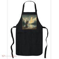 Funny Raccoon Sasquatch Alien UFO Monster Introvert Bruh Apron thumb 0