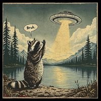 Funny Raccoon Sasquatch Alien UFO Monster Introvert Bruh Coffee Mug thumb 5