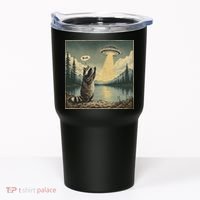 Funny Raccoon Sasquatch Alien UFO Monster Introvert Bruh Tumbler thumb 0