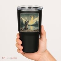 Funny Raccoon Sasquatch Alien UFO Monster Introvert Bruh Tumbler thumb 2
