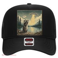 Funny Raccoon Sasquatch Alien UFO Monster Introvert Bruh Hat thumb 0