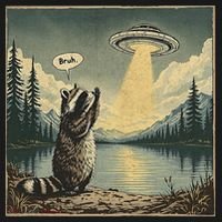 Funny Raccoon Sasquatch Alien UFO Monster Introvert Bruh Women's Long Sleeve Shirt thumb 2