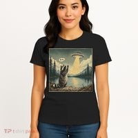 Funny Raccoon Sasquatch Alien UFO Monster Introvert Bruh Women's T-Shirt thumb 4