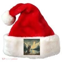 Funny Raccoon Sasquatch Alien UFO Monster Introvert Bruh Santa Hat thumb 0