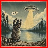 Funny Raccoon Sasquatch Alien UFO Monster Introvert Bruh Santa Hat thumb 1