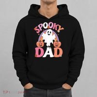 Family Retro Spooky Dad Groovy Retro Halloween Ghost Costume Gift Hoodie thumb 0