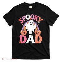 Family Retro Spooky Dad Groovy Retro Halloween Ghost Costume Gift T-Shirt thumb 0