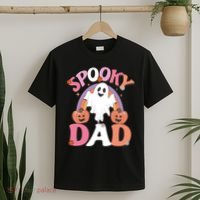 Family Retro Spooky Dad Groovy Retro Halloween Ghost Costume Gift T-Shirt thumb 2