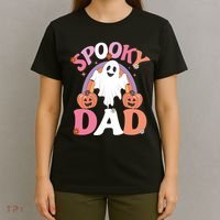 Family Retro Spooky Dad Groovy Retro Halloween Ghost Costume Gift T-Shirt thumb 4