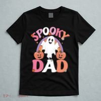 Family Retro Spooky Dad Groovy Retro Halloween Ghost Costume Gift T-Shirt thumb 5