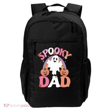 Family Retro Spooky Dad Groovy Retro Halloween Ghost Costume Gift Backpack