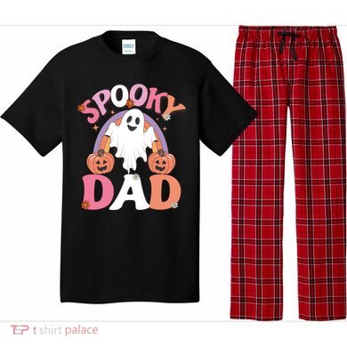 Family Retro Spooky Dad Groovy Retro Halloween Ghost Costume Gift Pajama Set