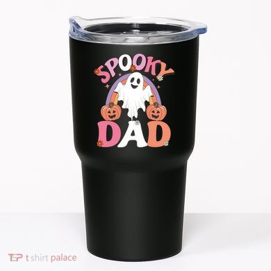 Family Retro Spooky Dad Groovy Retro Halloween Ghost Costume Gift Tumbler