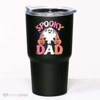 Family Retro Spooky Dad Groovy Retro Halloween Ghost Costume Gift Tumbler thumb 0