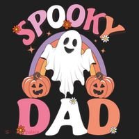 Family Retro Spooky Dad Groovy Retro Halloween Ghost Costume Gift Hat thumb 2
