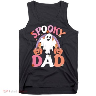 Family Retro Spooky Dad Groovy Retro Halloween Ghost Costume Gift Tank Top