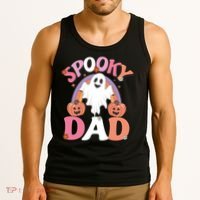 Family Retro Spooky Dad Groovy Retro Halloween Ghost Costume Gift Tank Top thumb 3