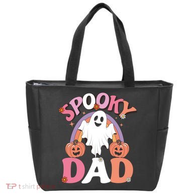 Family Retro Spooky Dad Groovy Retro Halloween Ghost Costume Gift Tote Bag