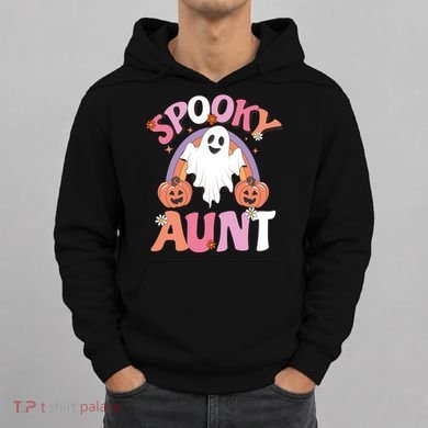 Family Retro Spooky Aunt Groovy Retro Halloween Ghost Costume Gift Hoodie