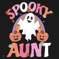Family Retro Spooky Aunt Groovy Retro Halloween Ghost Costume Gift Hoodie thumb 2