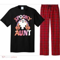 Family Retro Spooky Aunt Groovy Retro Halloween Ghost Costume Gift Pajama Set thumb 0